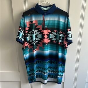 Greyson Patterned Men’s Golf Shirt Size L